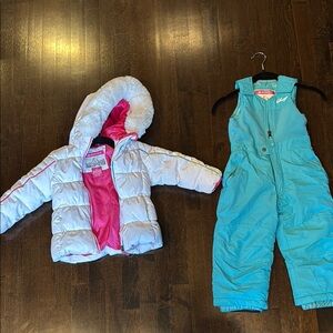 Snozu White and Pink Puffer Jacket